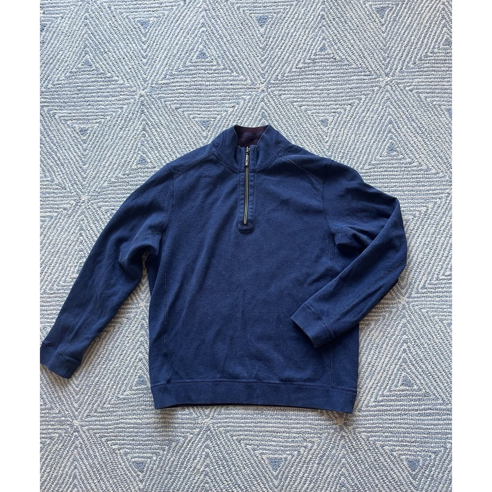 Tommy Bahama Quarter Zip Sweater‎ - Large - Blue